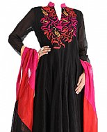 Black Chiffon Suit- Indian Semi Party Dress