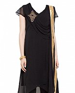 Black Chiffon Suit- Indian Semi Party Dress