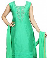 Sea Green Silk Suit- Indian Semi Party Dress