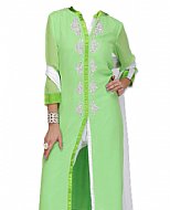 Apple Green Chiffon Suit- Indian Semi Party Dress