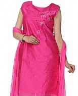 Hot Pink Silk Suit- Indian Semi Party Dress