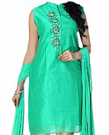 Sea Green Silk Suit- Indian Semi Party Dress