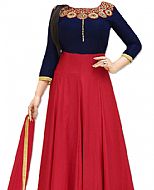 Blue/Red Georgette Suit- Indian Dress