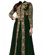 Bottle Green Chiffon Suit- Indian Dress