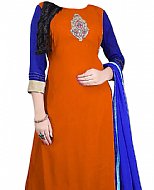 Rust/Blue Georgette Suit- Indian Semi Party Dress