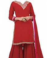 Red Georgette Suit- Indian Semi Party Dress