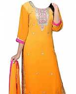 Yellow Chiffon Suit- Indian Semi Party Dress