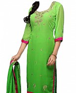 Parrot Green Chiffon Suit- Indian Dress