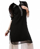 Black/white Chiffon Suit- Pakistani Casual Dress