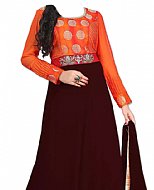 Orange/Chocolate Georgette Suit- Indian Semi Party Dress