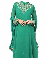 Sea Green Chiffon Suit- Indian Semi Party Dress