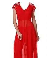 Red Georgette Suit- Indian Semi Party Dress