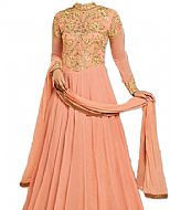 Peach Chiffon Suit- Indian Semi Party Dress