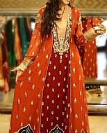 Rust/Maroon Chiffon Suit- Pakistani Party Wear Dress