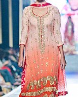 Peach/Orange Crinkle Chiffon Suit- Pakistani Formal Designer Dress