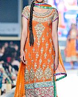 Orange Chiffon Suit- Pakistani Party Wear Dress