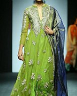 Parrot Green Chiffon Suit