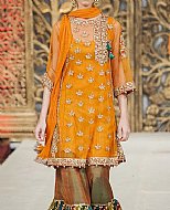 Orange Chiffon Suit- Pakistani Formal Designer Dress