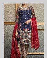 Navy Blue Chiffon Suit- Pakistani Formal Designer Dress