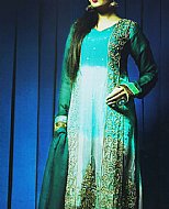 Turquoise Chiffon Suit- Pakistani Party Wear Dress