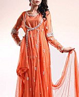 Orange Chiffon Suit- Pakistani Party Wear Dress