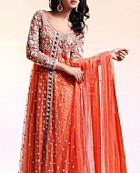 Orange Net Suit- Pakistani Party Wear Dress