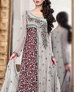 Grey/Mauve Chiffon Suit- Pakistani Party Wear Dress