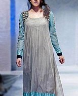 Grey/Turquoise Net Suit- Pakistani Formal Designer Dress