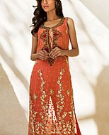 Island Orange Chiffon Suit- Pakistani Party Wear Dress