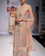 Peach Chiffon Suit- Pakistani Party Wear Dress