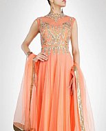 Peach Chiffon Suit- Pakistani Party Wear Dress