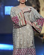 Beige Crinkle Chiffon Suit- Pakistani Formal Designer Dress