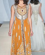 Orange Crinkle Chiffon Suit- Pakistani Party Wear Dress