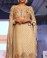 Light Golden Chiffon Suit- Pakistani Formal Designer Dress