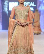 Peach Crinkle Chiffon Suit- Pakistani Bridal Dress