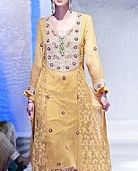 Golden Chiffon Suit- Pakistani Party Wear Dress