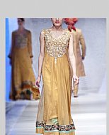 Mustard Net Suit- Pakistani Formal Designer Dress