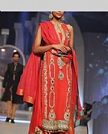 Carrot Chiffon Suit- Pakistani Wedding Dress