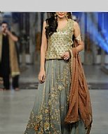 Green/Grey Chiffon Suit- Pakistani Party Wear Dress