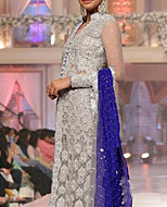 Grey/Blue Chiffon Suit- Pakistani Formal Designer Dress