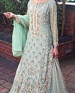 Light Turquoise Chiffon Suit- Pakistani Bridal Dress