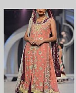 Peach/Indigo Chiffon Suit- Pakistani Formal Designer Dress