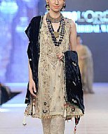 Light Golden Chiffon Suit- Pakistani Formal Designer Dress