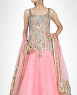 Pink Crinkle Chiffon Suit- Pakistani Bridal Dress