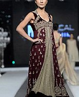 Burgundy Chiffon Suit- Pakistani Formal Designer Dress