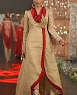 Light Gold Chiffon Suit- Pakistani Formal Designer Dress