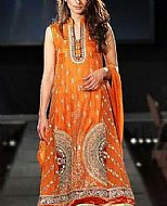 Orange Silk Suit- Pakistani Formal Designer Dress