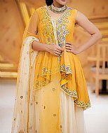 Yellow/Off-white Chiffon Suit- Pakistani Party Wear Dress