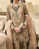 Beige/Peach Chiffon Suit- Pakistani Formal Designer Dress