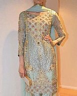 Light Turquoise Chiffon Suit- Pakistani Formal Designer Dress
